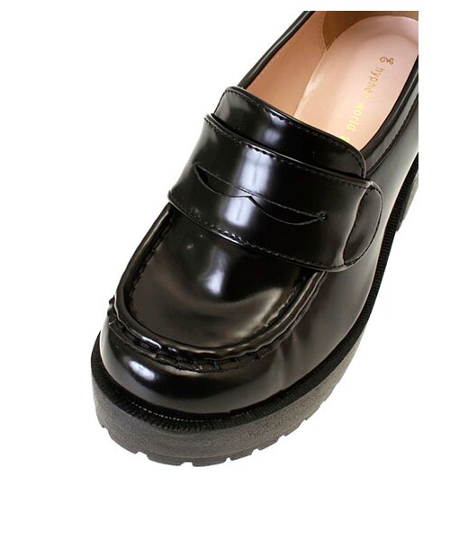 E hyphen world gallery（イーハイフンワールドギャラリー）の「厚底ローファー（パンプス・レディース・ブラック/ネイビー・S/M/L）」の6枚目の写真
