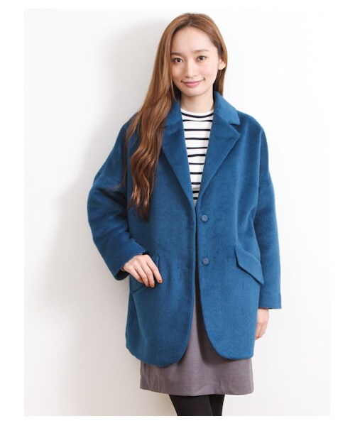 E hyphen world gallery(イーハイフンワールドギャラリー)の「・ビックシルエットコート(コート ・レディース・アイボリー/ブラック/ベージュ/ブルー・F)」の12枚目の写真