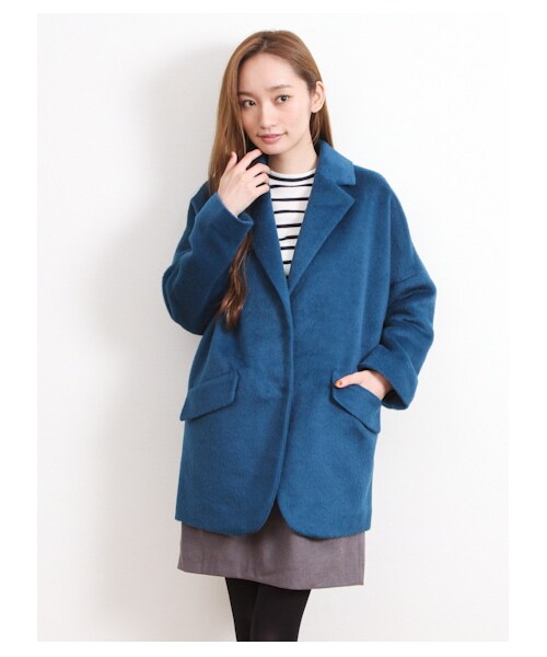 E hyphen world gallery(イーハイフンワールドギャラリー)の「・ビックシルエットコート(コート ・レディース・アイボリー/ブラック/ベージュ/ブルー・F)」の5枚目の写真