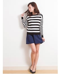 E hyphen world gallery | ボーダー長袖プルオーバー(トップス)