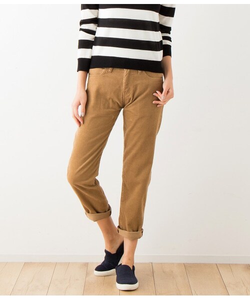 LE JUN(ルジュン)の「コーデュロイボーイブレンドパンツ(パンツ・レディース・オフホワイト/ベージュ・S/M/L)」の2枚目の写真