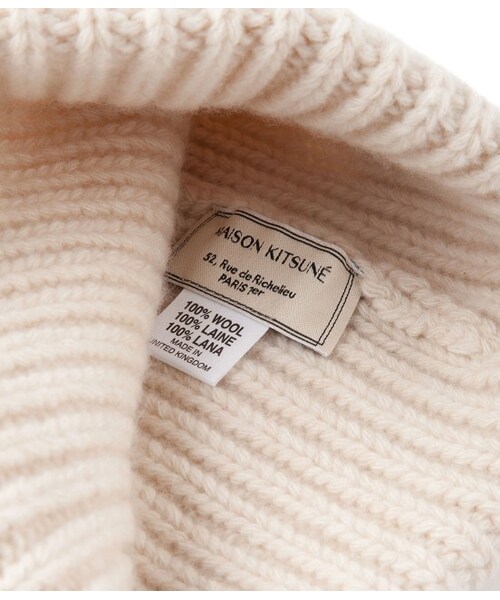 Maison Kitsune(メゾンキツネ)の「RIBBED HAT(帽子・メンズ・ホワイト系/ネイビー・U)」の9枚目の写真