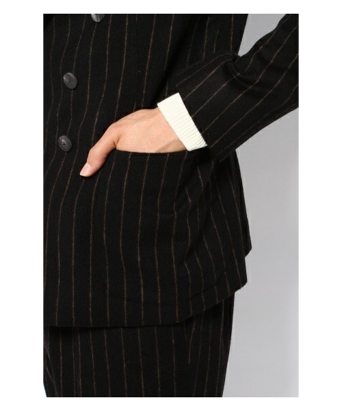 m's braque チョークストライプ　テーラードジャケット 新品 m's braque エムズブラック 日本製 チョークストライプ