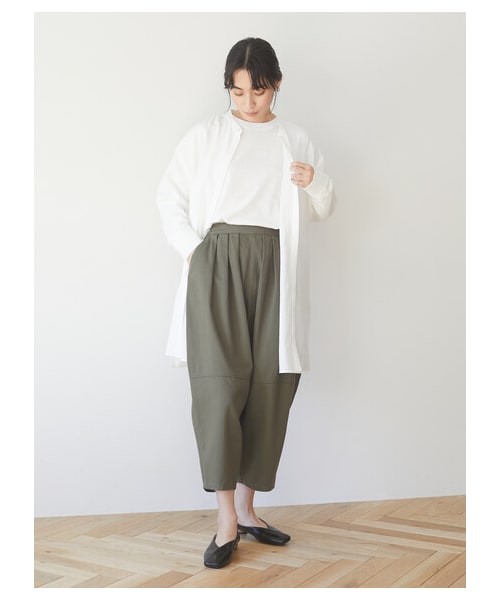 Green Parks(グリーンパークス)の「エッグパンツ(パンツ・ブラック/ベージュ/カーキ・F)」の7枚目の写真