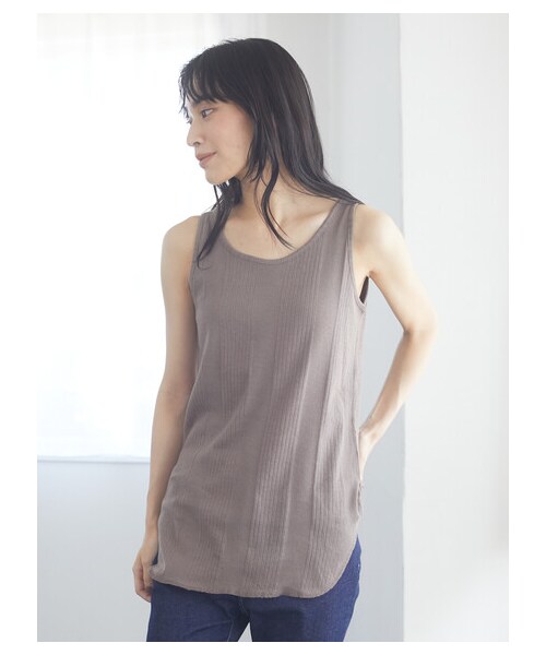 Green Parks(グリーンパークス)の「リブタンクトップ(トップス・アイボリー/杢ホワイト/ブラック/ブラウン・F)」の19枚目の写真