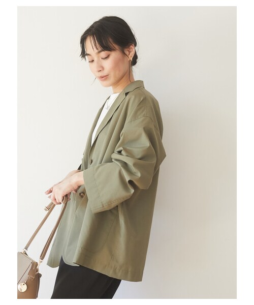 Green　Parks（グリーンパークス）の「シャツジャケット（トップス・カーキ/チェック・F）」の5枚目の写真