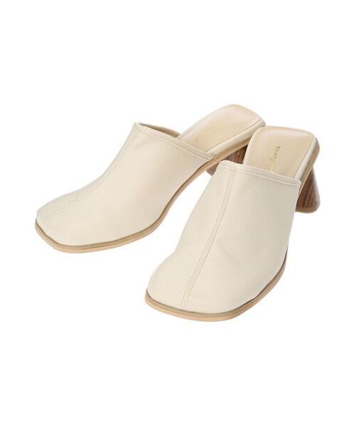 Green　Parks（グリーンパークス）の「・minia スクエアトゥミュール（シューズ・アイボリー/ブラック・S/M/L/LL）」の13枚目の写真