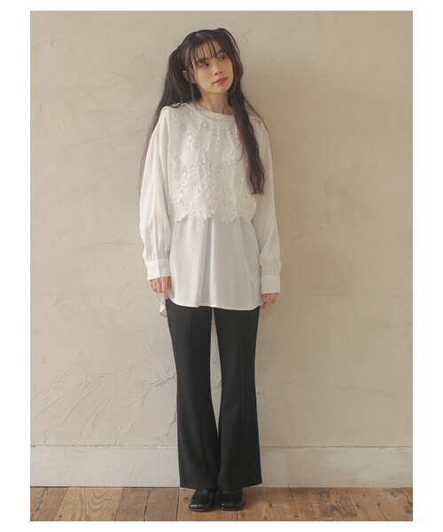 Green　Parks（グリーンパークス）の「・minia スクエアトゥミュール（シューズ・アイボリー/ブラック・S/M/L/LL）」の3枚目の写真