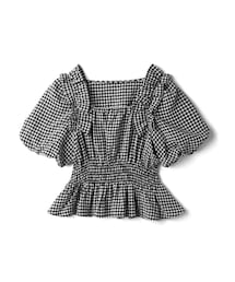 GRL | 前後2Wayギンガム柄シャーリングブラウス(シャツ/ブラウス)