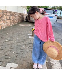 UNIDRE | 【80-150cm】CARDIGAN Vネック リネンカーディガン(カーディガン/ボレロ)