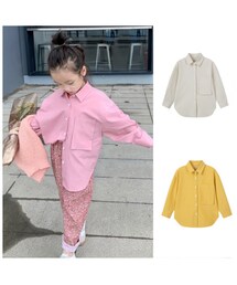 UNIDRE | 【80-150cm】SHIRT ビッグポケット ロングシャツ(シャツ/ブラウス)