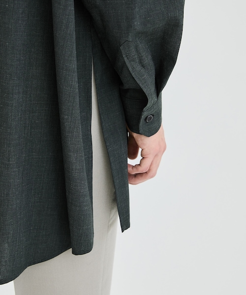 【レア美品】THE RERACS ウールポリエステルサイドスリットロングシャツ THE RERACS（ザ・リラクス）の「SIDE SLIT LONG SHIRT（）」 - WEAR