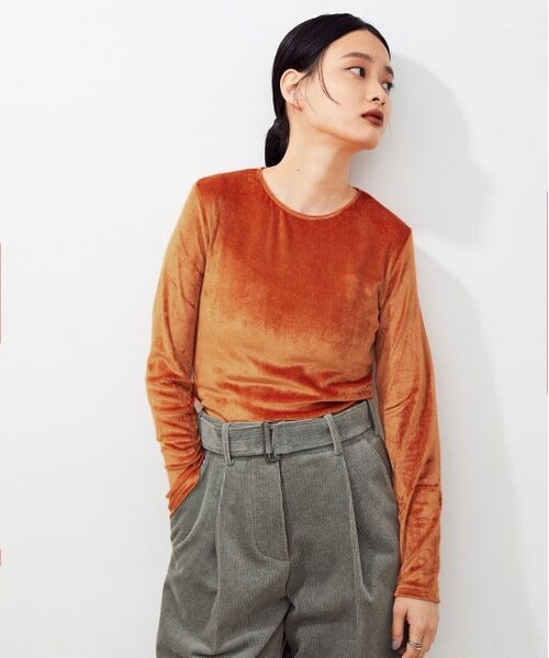 ADAM ET ROPE'(アダムエロペ)の「【Baserange】OMO LONG SLEEVE TEE(トップス・レディース・オレンジ・M)」の1枚目の写真