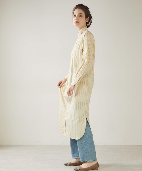 TICCA/ティッカ】ストライプシャツワンピース