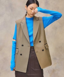 PUBLIC TOKYO | ピンチェックダブルブレストジレ(テーラードジャケット)