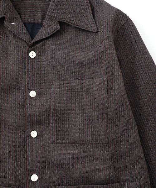 Jieda（ジエダ）の「STRIPE OPEN COLLAR SHIRT（）」 - WEAR