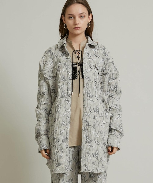 EBONY（エボニー）の「フラワージャガードシャツ E21AW/T-03（）」 - WEAR