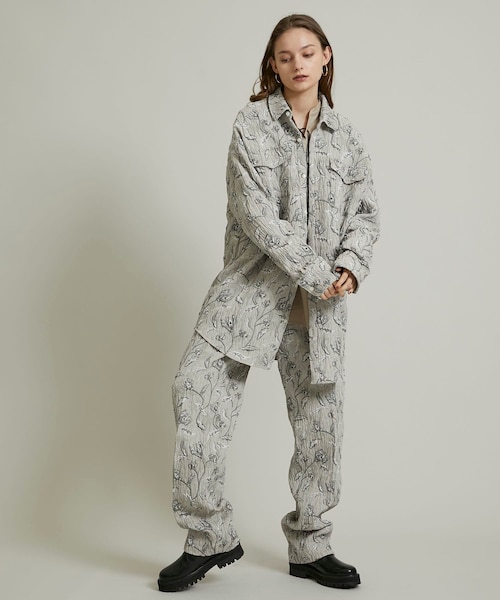 EBONY（エボニー）の「フラワージャガードシャツ E21AW/T-03（）」 - WEAR