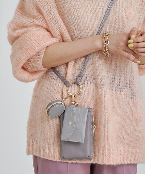 DouDou(ドゥドゥ)の「コンビ素材多機能スマホショルダー(トートバッグ・ライトベージュ/ブラウン/グレー/シルバー/ブラック・F)」の3枚目の写真