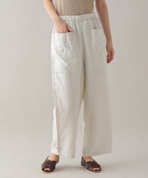 studio CLIP（スタディオクリップ）の「《Natural by studio CLIP》リネンBIGポケットパンツ（パンツ・スモーク/アイボリー/ベージュ・F）」の2枚目の写真