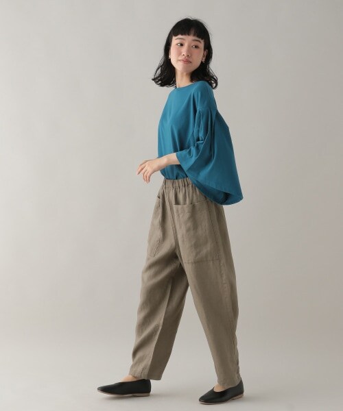 studio CLIP（スタディオクリップ）の「《Natural by studio CLIP》リネンBIGポケットパンツ（パンツ・スモーク/アイボリー/ベージュ・F）」の9枚目の写真