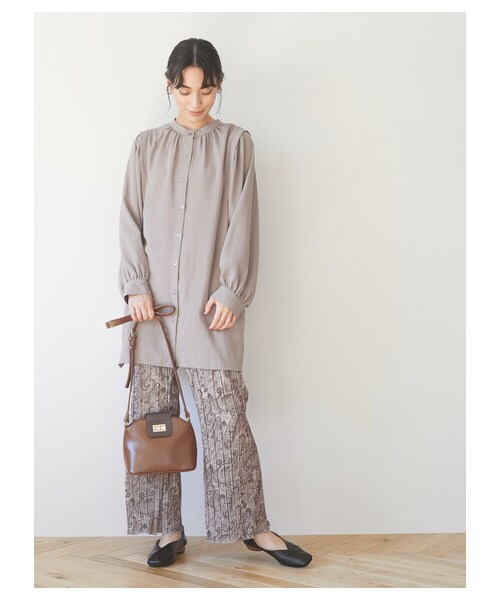 Green Parks(グリーンパークス)の「・novem 9 ペイズリーptプリーツパンツ(パンツ・グレー/チャコールグレー/ブラウン・F)」の4枚目の写真