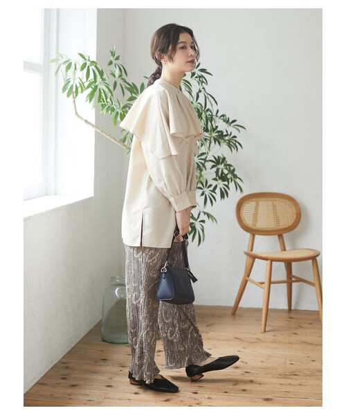 Green Parks(グリーンパークス)の「・novem 9 ペイズリーptプリーツパンツ(パンツ・グレー/チャコールグレー/ブラウン・F)」の14枚目の写真