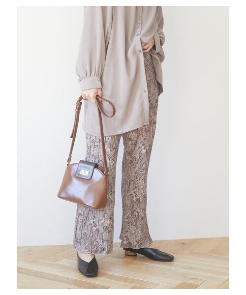 Green Parks(グリーンパークス)の「・novem 9 ペイズリーptプリーツパンツ(パンツ・グレー/チャコールグレー/ブラウン・F)」の1枚目の写真