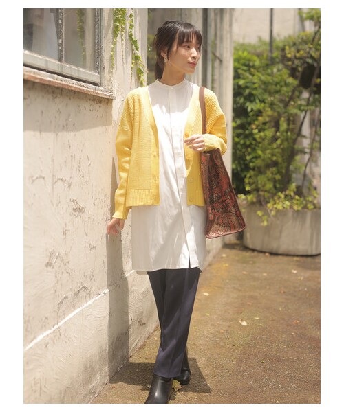 Green　Parks（グリーンパークス）の「イージーケアシャツワンピース（ワンピース/ドレス・オフホワイト/グレーベージュ/ストライプネイビー/ストライプベージュ・F）」の14枚目の写真