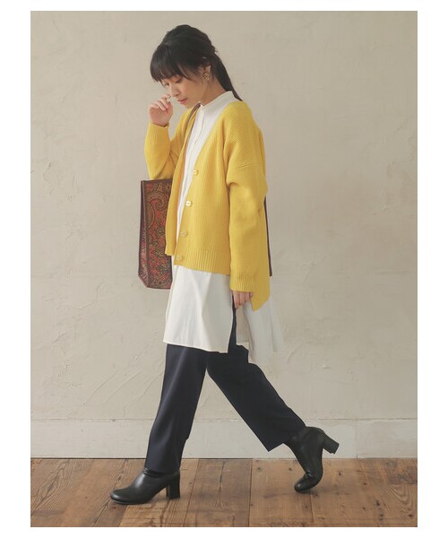 Green　Parks（グリーンパークス）の「イージーケアシャツワンピース（ワンピース/ドレス・オフホワイト/グレーベージュ/ストライプネイビー/ストライプベージュ・F）」の15枚目の写真