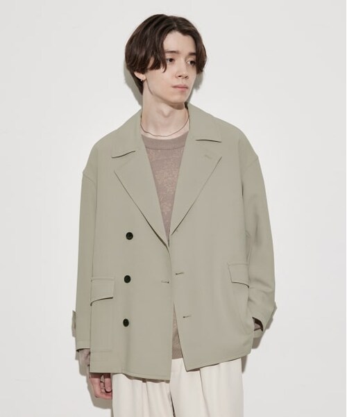 JUNRED（ジュンレッド）の「トレンチビッグブルゾン（ジャケット/アウター・メンズ・ライトグレー/ブラック・S/L/M）」の2枚目の写真