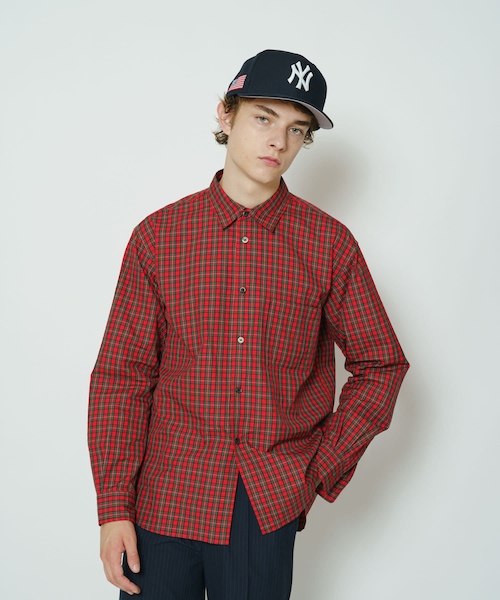 タータンチェックロングスリーブシャツ