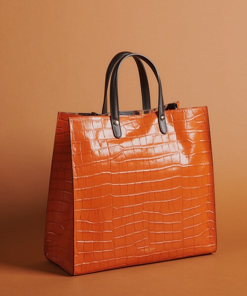 MY BEST BAG】クロコ型押しトートバッグ L MY BEST BAG】クロコ型押しトートバッグ L