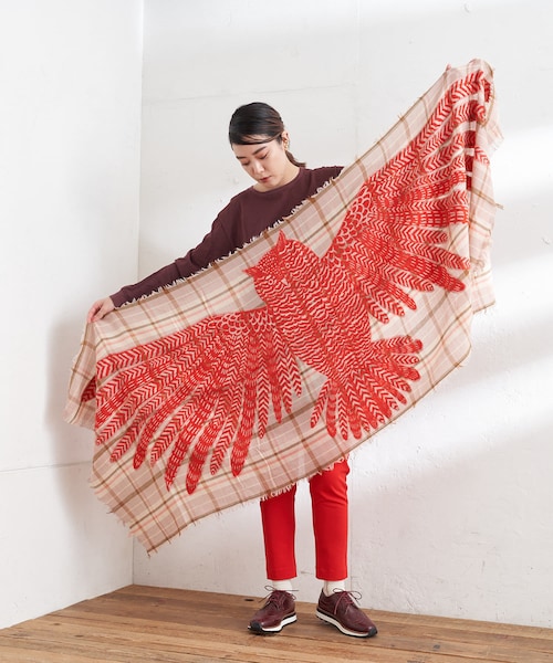 INOUI Editionsイヌイエディションズ】フクロウ柄ストール