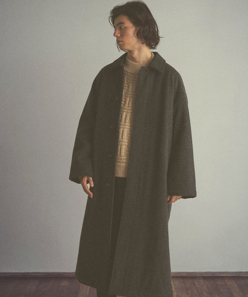 Lui's（ルイス）の「【CLANE HOMME Exclusive】 Balmacaan Coat（その他アウター・メンズ・キャメル/チャコールグレー・1/2）」の2枚目の写真