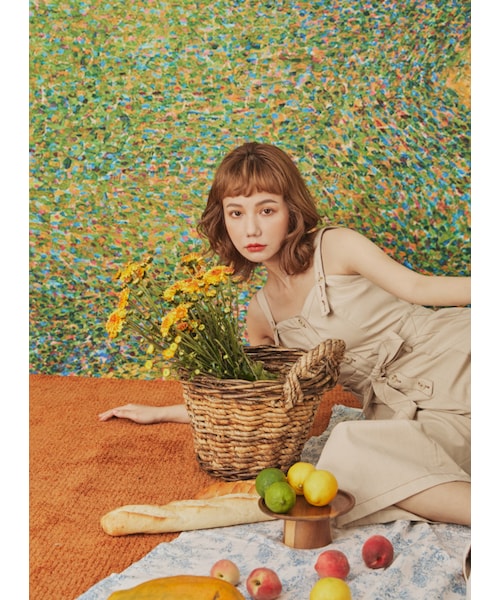 Marjorie（マージョリー）の「夏的恩典，特色壓線花苞造型連身褲（パンツ・レディース・橘/杏・XS/S/M/L）」の11枚目の写真