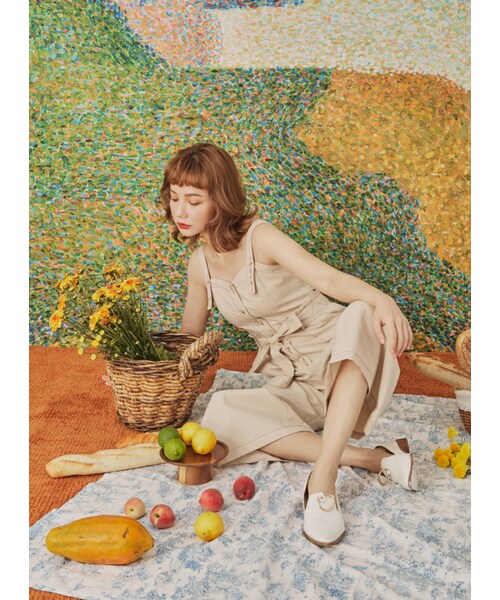 Marjorie（マージョリー）の「夏的恩典，特色壓線花苞造型連身褲（パンツ・レディース・橘/杏・XS/S/M/L）」の14枚目の写真