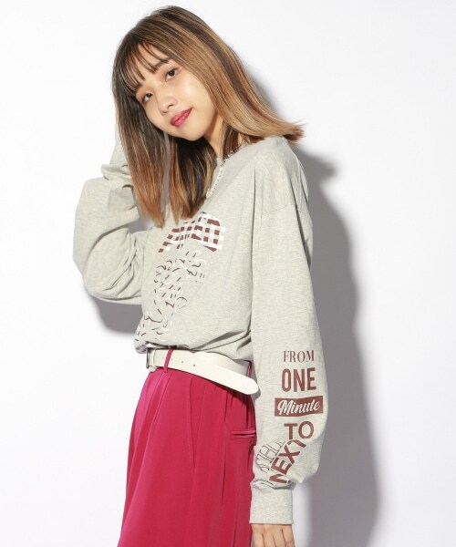 PAGEBOY(ページボーイ)の「アメコミフウロンT【WEB先行アイテム】(トップス・オフホワイト/グレー/ブラウン・M/L)」の19枚目の写真