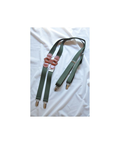 --（--）の「ブリティッシュブレイシーズ（サスペンダー・レディース・ホワイト/ブラック/グリーン・one）」の3枚目の写真