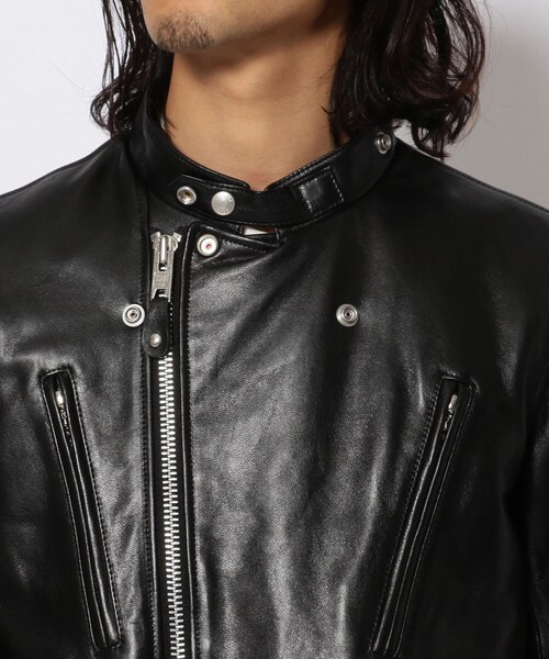 schott(ショット)の「Schott(ショット) NEW SINGLE BREST RIDERS/シングルブレスト ライダース(その他・メンズ・BLACK/NAVY・S/M/L/XL)」の5枚目の写真