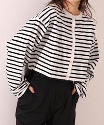 one after another NICE CLAUP | パリスボーダーショートトップス(カーディガン/ボレロ)