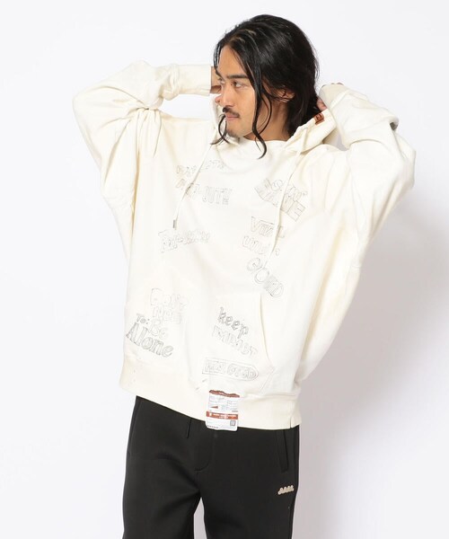 MIHARAYASUHIRO(ミハラヤスヒロ)の「Maison MIHARAYASUHIRO/メゾン ミハラヤスヒロ/WIDE BACK HOODIE(その他・メンズ・WHITE/BLACK・46/48)」の2枚目の写真