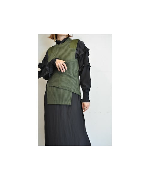 RehersalL（リハーズオール）の「コマンドセーターベスト（ベスト・レディース・ブラック/グリーン/ベージュ・one）」の3枚目の写真