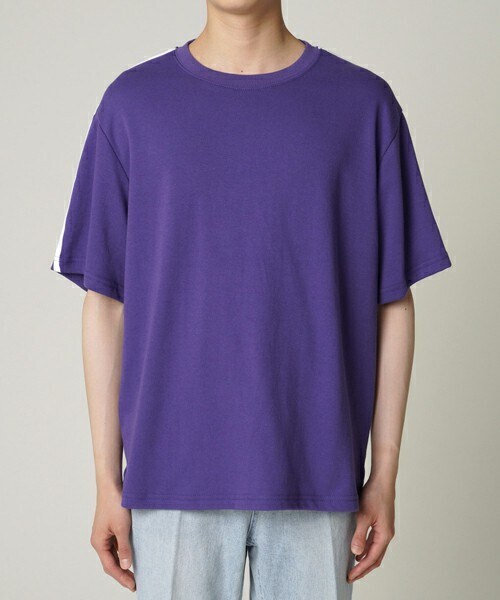 D'MENS by DHOLIC(ディーメンズ)の「ダブルラインTシャツ(Tシャツ/カットソー・メンズ・ホワイト/グレー/パープル/ブラック・S/M/L/XL)」の4枚目の写真