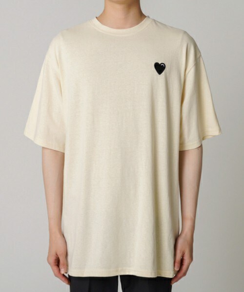 D'MENS by DHOLIC(ディーメンズ)の「ハートポイントTシャツ(Tシャツ/カットソー・メンズ・ブラック/その他/ホワイト・ONESIZE)」の3枚目の写真
