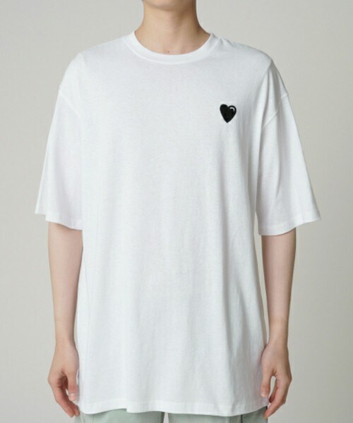 D'MENS by DHOLIC(ディーメンズ)の「ハートポイントTシャツ(Tシャツ/カットソー・メンズ・ブラック/その他/ホワイト・ONESIZE)」の2枚目の写真