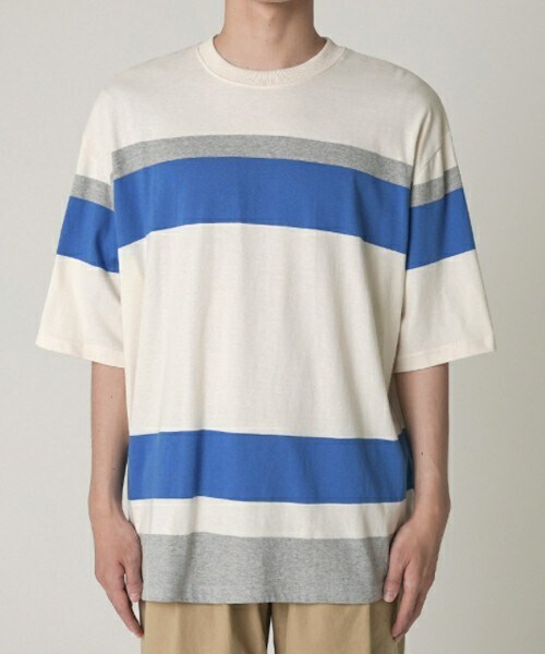 D'MENS by DHOLIC(ディーメンズ)の「3カラーボーダーTシャツ(Tシャツ/カットソー・メンズ・ホワイト/ブラック・ONESIZE)」の1枚目の写真