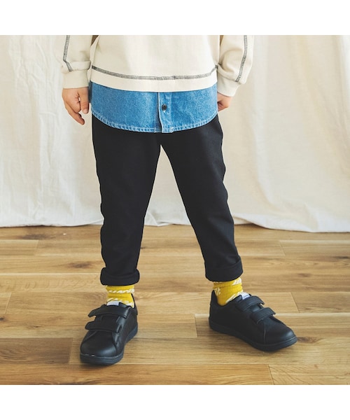 BRANSHES（ブランシェス）の「【イージー&イージー】テーパードパンツ　デニムニット/無地/チェック（その他パンツ・キッズ・ブラック/グレー/ブルー/カーキグリーン/キャメル・90cm～150cm）」の2枚目の写真