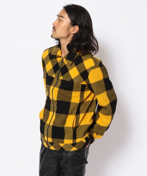 BACKLASH（バックラッシュ）の「ISAMUKATAYAMA BACKLASH/イサムカタヤマ バックラッシュ/RANDOMLCHECK ZIP BLOUSON（ジャケット/アウター・メンズ・YELLOW・M/L）」の2枚目の写真