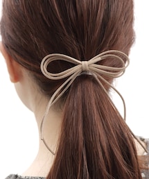 3coins | スウェードリボンフックポニー レッド(その他ヘアアクセサリー)